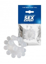 Эластичное эрекционное кольцо с двумя рядами шариков - Sex Expert - в Кисловодске купить с доставкой