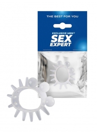 Эластичное эрекционное кольцо с шариками и лучами - Sex Expert - в Кисловодске купить с доставкой
