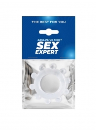 Прозрачное эрекционное кольцо со стимулирующими шариками - Sex Expert - в Кисловодске купить с доставкой