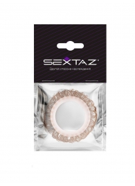Эрекционное кольцо с бежевыми «ресничками» - Sextaz - в Кисловодске купить с доставкой