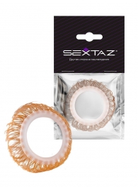 Эрекционное кольцо с бежевыми «ресничками» - Sextaz - в Кисловодске купить с доставкой