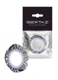 Эластичное эрекционное колечко с черными «ресничками» - Sextaz - в Кисловодске купить с доставкой