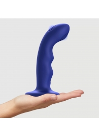 Синяя насадка-стимулятор Strap-On-Me Tapping Dildo Wave - Strap-on-me - купить с доставкой в Кисловодске