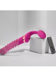 Ярко-розовый безремневой страпон Multi Orgasm Bendable Strap-On size XL с клиторальной стимуляцией - Strap-on-me - купить с доставкой в Кисловодске