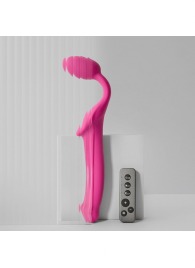 Ярко-розовый безремневой страпон Strap-on-me Vibrating Bendable Strap-On size XL - Strap-on-me - купить с доставкой в Кисловодске