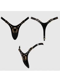 Черный пояс для фиксации насадок Strap-On-Me Leatherette Harness Fabulous - Strap-on-me - купить с доставкой в Кисловодске