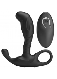 Черный изогнутый массажёр простаты с вибрацией и пультом ДУ - Baile - в Кисловодске купить с доставкой