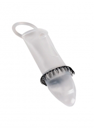 Закрытая насадка на пенис с подхватом мошонки и стимулирующими «ресничками» - Sextaz - в Кисловодске купить с доставкой