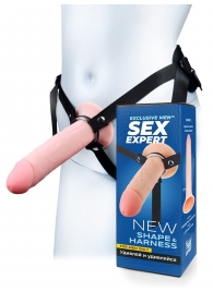 Мужской полый страпон на регулируемых ремешках - 22 см. - Sex Expert - купить с доставкой в Кисловодске