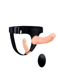 Женский страпон с 2 насадками, вибрацией и пультом ДУ - Erowoman-Eroman - купить с доставкой в Кисловодске