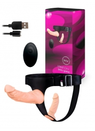 Женский страпон с 2 насадками, вибрацией и пультом ДУ - Erowoman-Eroman - купить с доставкой в Кисловодске