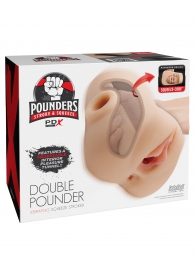 Телесный мастурбатор с вибрацией Double Pounder Vibrating Squeeze Stroker - Pipedream - в Кисловодске купить с доставкой
