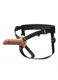 Телесный пустотелый фаллопротез 5’’ Hollow Silicone Strap-On - 14 см. - Pipedream - купить с доставкой в Кисловодске