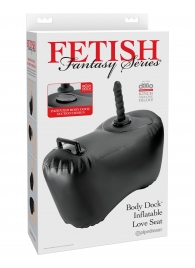 Черное надувное кресло с платформой для фиксации дилдо Body Dock Inflatable Love Seat - Pipedream - купить с доставкой в Кисловодске