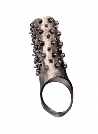 Дымчатая насадка на пенис с шипами и выпуклостями - 12,5 см. - Sex Expert - в Кисловодске купить с доставкой