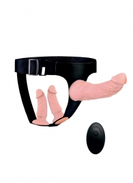 Женский страпон с 3 насадками и вибрацией - Erowoman-Eroman - купить с доставкой в Кисловодске