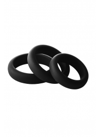 Набор из 3 черных эрекционных колец Smooth Silicone Cockring Pack - Dream Toys - в Кисловодске купить с доставкой
