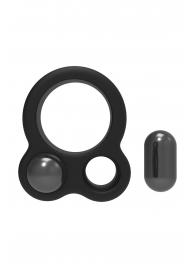 Черное эрекционное кольцо с утяжелителями Cockring Dual Weight - Dream Toys - в Кисловодске купить с доставкой