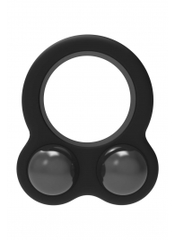 Черное эрекционное кольцо с утяжелителями Cockring Dual Weight - Dream Toys - в Кисловодске купить с доставкой