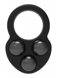 Черное эрекционное кольцо с утяжелителями - Dream Toys - в Кисловодске купить с доставкой