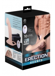 Телесный полый страпон с вибрацией Erection Agents - 24,1 см. - NMC - купить с доставкой в Кисловодске