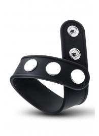 Черное эрекционное кольцо на кнопках - Blush Novelties - в Кисловодске купить с доставкой