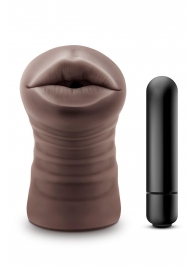 Коричневый мастурбатор-ротик Krystal Vibrating Masturbator - Blush Novelties - в Кисловодске купить с доставкой