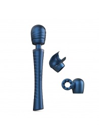 Синий вибромассажёр с насадками Man.wand Edgy - Manwan - в Кисловодске купить с доставкой