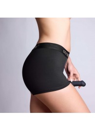 Черные трусики-боксеры для фиксации насадок Strap-on-me Harness Lingerie Allure - size XL - Strap-on-me - купить с доставкой в Кисловодске