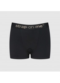 Черные трусики-боксеры для фиксации насадок Strap-on-me Harness Lingerie Allure - size XL - Strap-on-me - купить с доставкой в Кисловодске