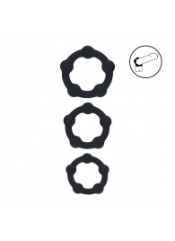 Набор из 3 эрекционных колец Beaded Silicone Cockring Set - Shots Media BV - в Кисловодске купить с доставкой