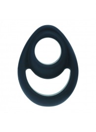 Черное эрекционное кольцо Double Ergo Silicone Cockring - Shots Media BV - в Кисловодске купить с доставкой