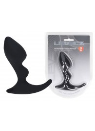 Черная анальная пробка для массажа простаты Double Ripple Silicone Prostate Massager - Shots Media BV - в Кисловодске купить с доставкой