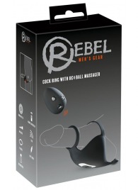 Черная вибронасадка для эрекции и стимуляции мошонки Cock ring with RC ball massager - Orion - в Кисловодске купить с доставкой