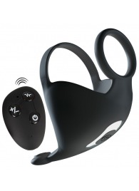 Черная вибронасадка для эрекции и стимуляции мошонки Cock ring with RC ball massager - Orion - в Кисловодске купить с доставкой