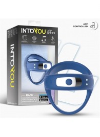 Синее интерактивное эрекционное виброкольцо Rank - Intoyou - в Кисловодске купить с доставкой