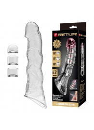 Прозрачный фаллоудлинитель с 3 вставками - 28 см. - Baile - в Кисловодске купить с доставкой