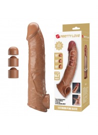 Карамельный фаллоудлинитель с подхватом мошонки Silas - 26 см. - Baile - в Кисловодске купить с доставкой