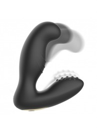 Черный вибромассажер простаты с ротацией и пультом ДУ - Ibiza - в Кисловодске купить с доставкой