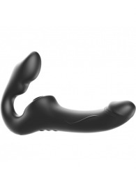 Черный безремневой страпон с 3 моторами - Ibiza - купить с доставкой в Кисловодске