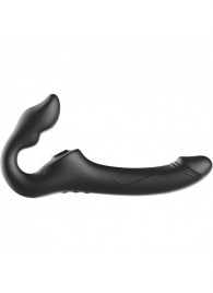 Черный безремневой страпон с 3 моторами - Ibiza - купить с доставкой в Кисловодске