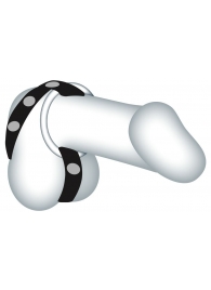 Подхват для мошонки с 3 съемными эрекционными кольцами Leder-Riemen - Orion - в Кисловодске купить с доставкой