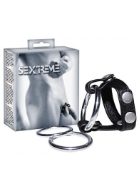 Подхват для мошонки с 3 съемными эрекционными кольцами Leder-Riemen - Orion - в Кисловодске купить с доставкой