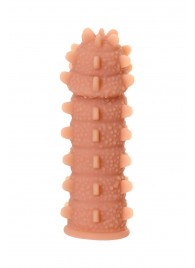 Насадка на фаллос с шипами и продолговатыми бугорками - 14,7 см. - KOKOS - в Кисловодске купить с доставкой