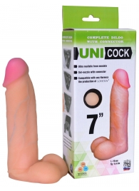Фаллическая насадка Харнесс UNICOCK 7  - 19 см. - LOVETOY (А-Полимер) - купить с доставкой в Кисловодске