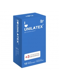 Классические презервативы Unilatex Natural Plain - 12 шт. + 3 шт. в подарок - Unilatex - купить с доставкой в Кисловодске
