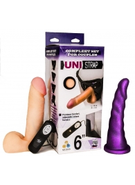 Вибрострапон с двумя насадками UniStrap - 18 и 18 см. - LOVETOY (А-Полимер) - купить с доставкой в Кисловодске