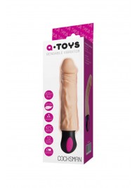 Телесный гнущийся вибратор с функцией нагрева - 20,5 см. - A-toys