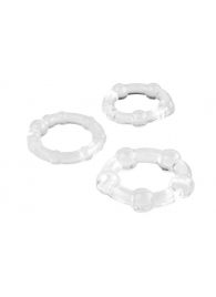 Набор из 3 прозрачных эрекционных колец с разным рельефом - A-toys - в Кисловодске купить с доставкой