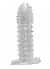 Гелевая прозрачная насадка c шипами - 12 см. - Toyfa Basic - в Кисловодске купить с доставкой